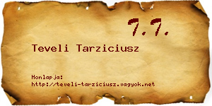 Teveli Tarziciusz névjegykártya